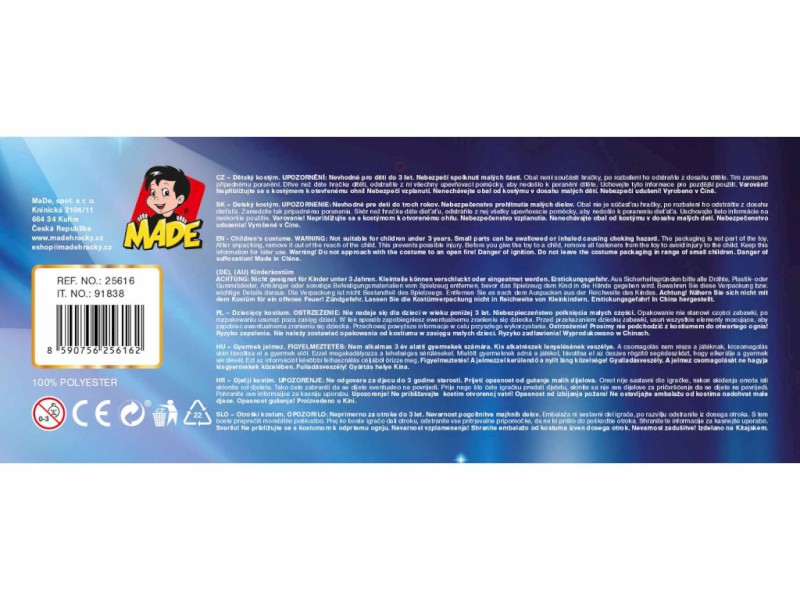 Šaty na karneval - kouzelník, 120-130 cm