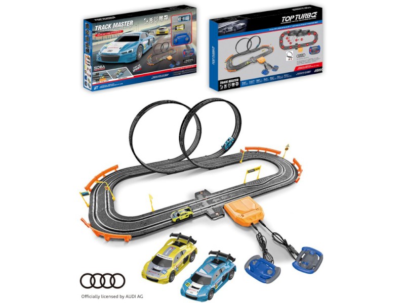 Autodráha s licencí Audi, na baterie, 90 x 52 cm