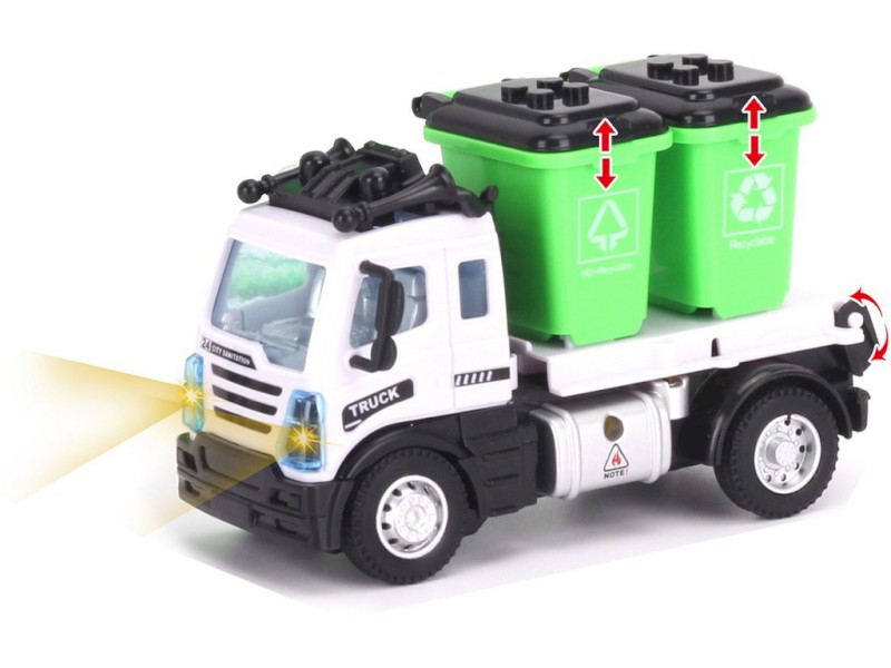 08448 - Auto popelářské s kontejnery, na dálkové ovládání, 12 x 7 x 6 cm