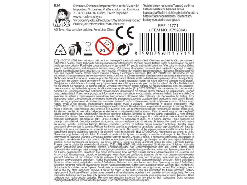 11771 - Kosmetický stolek se zrcadlem a příslušenstvím