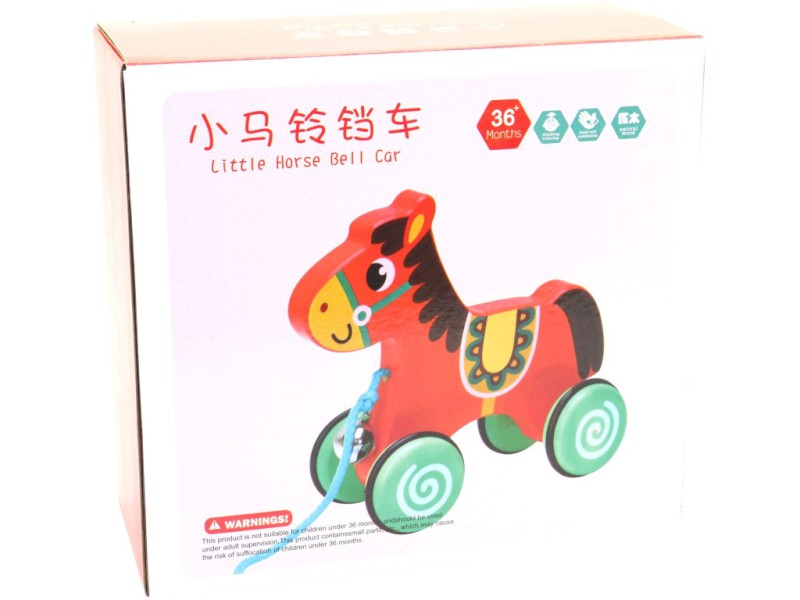 20367 - Dřevěné tahadlo, kůň, 16 cm