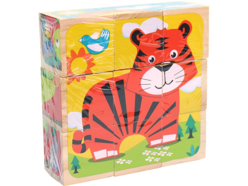 20325 - Dřevěné kostky se zvířátky