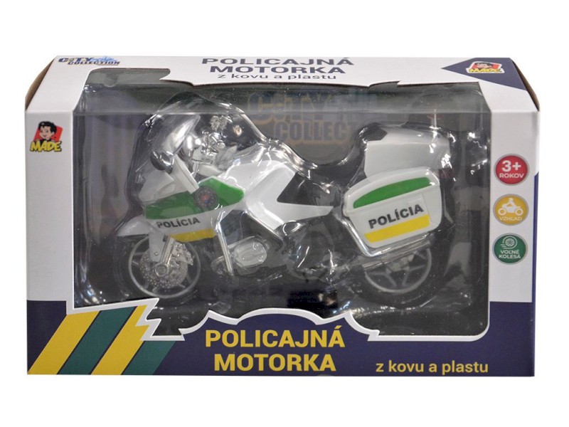MaDe Motorka policejní kovová CZ 18cm