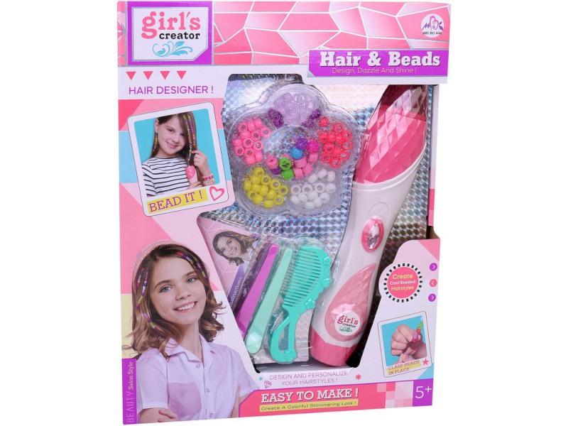 16101 - Souprava k zaplétání korálků do vlasů, 28,5 x 5,2 x 33,8 cm