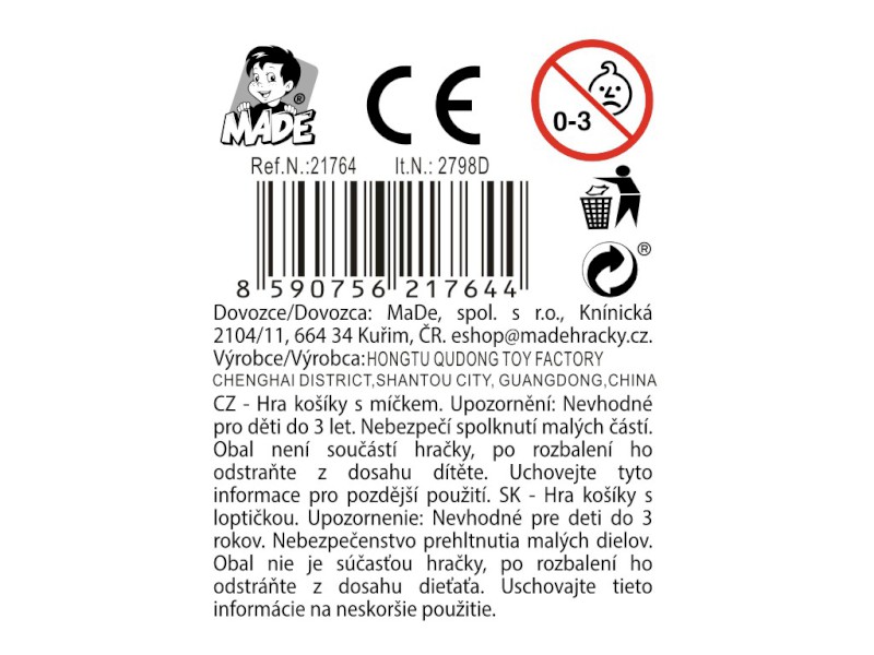 Hra košíčky, 12 ks v display boxu