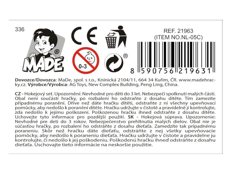 Hokejky na kartě 2 v 1, 77 cm