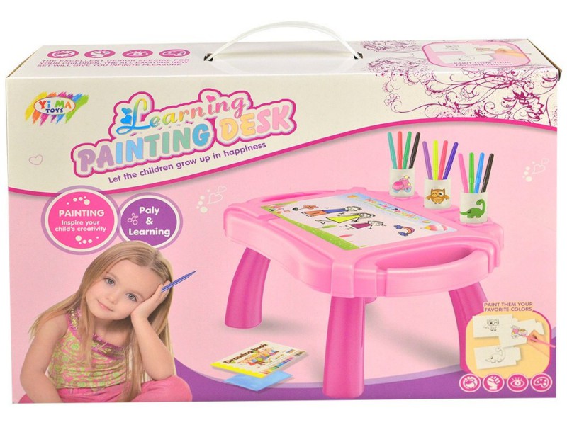 11723 - Kreslící tabule + stolek holky 38 x 26 x 30 cm