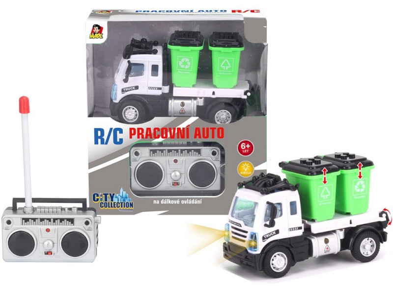 08448 - Auto popelářské s kontejnery, na dálkové ovládání, 12 x 7 x 6 cm