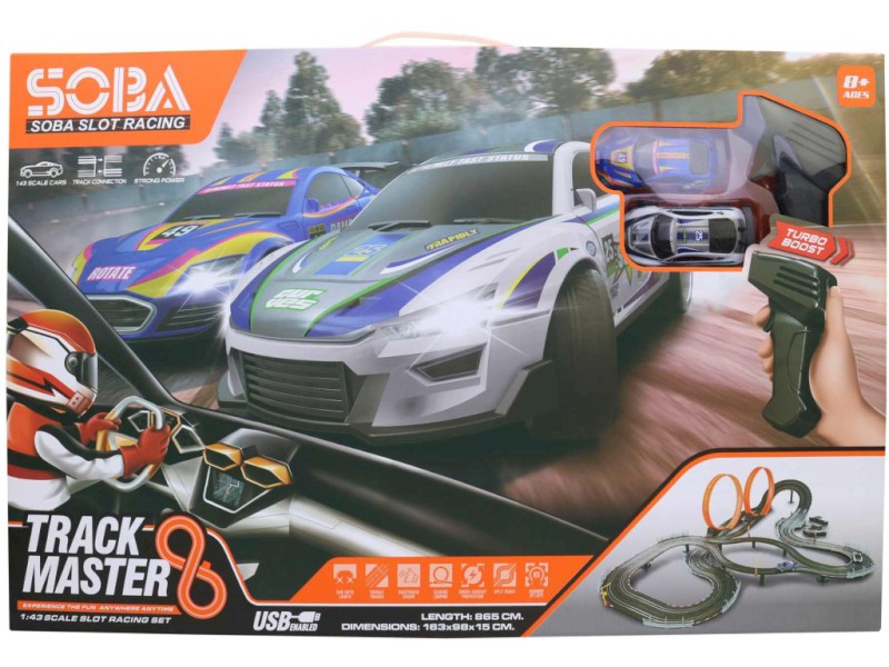 Autodráha s lopingy, 163 x 98 x 15 cm, USB napájení