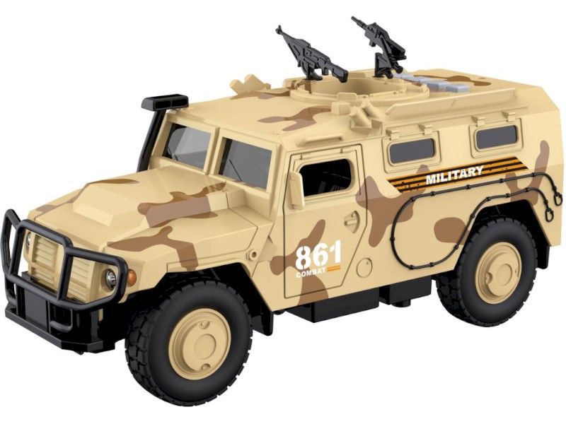 Vojenské auto, na baterie, světlo a zvuk, setrvačník