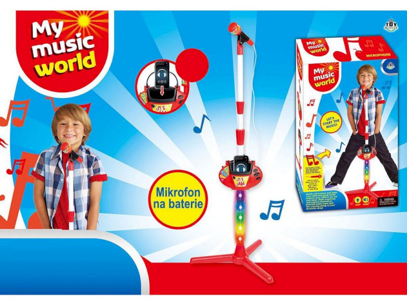 07993 - Mikrofon na baterie, s příslušenstvím (MP3, IPAD, přehrávač), 39 x 25 x 9 cm