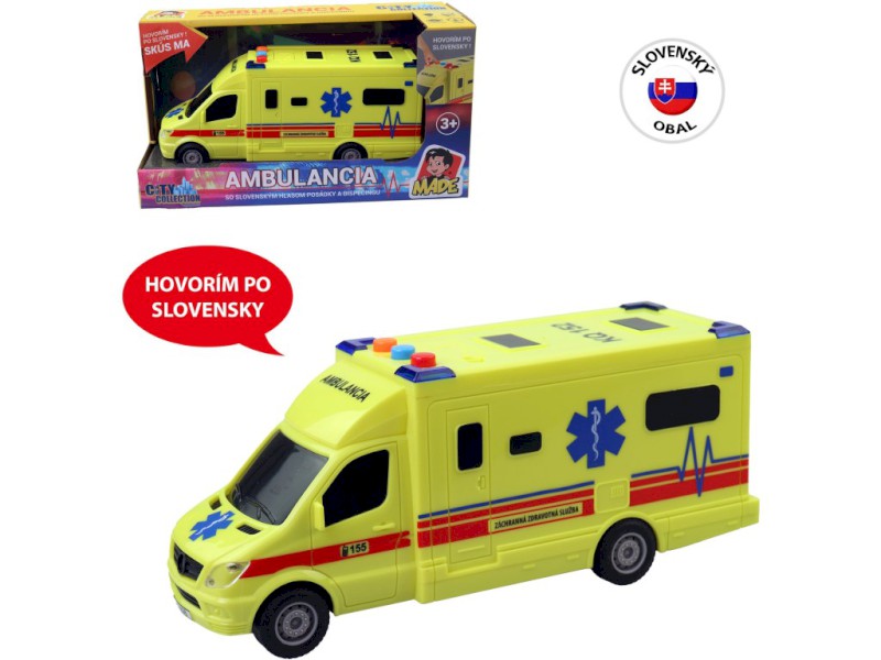 25548 - Sanitka SK na setrvačník, na baterie se světlem a zvukem, 8 x 19 x 6 cm