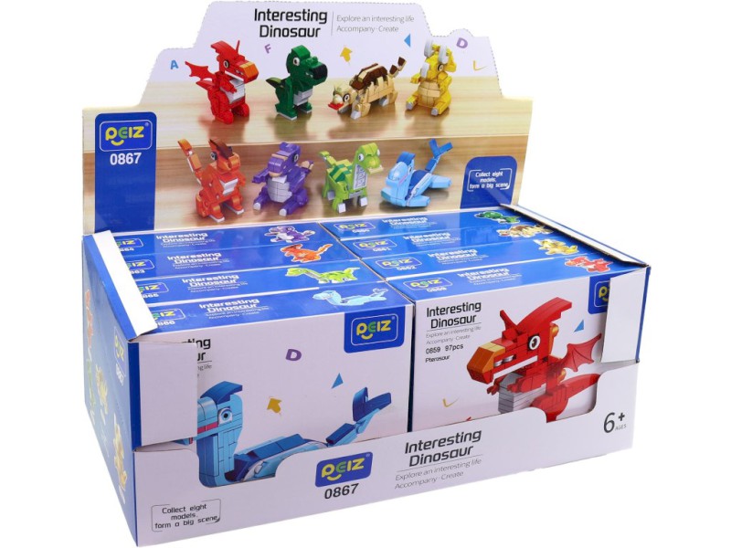 Kostky dinosaurus, 8 ks v display boxu