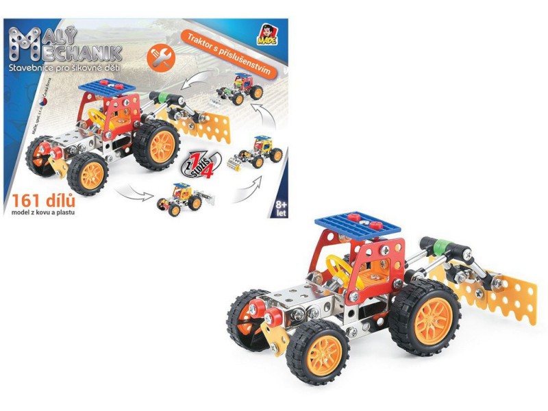 Made Malý mechanik traktor s příslušenstvím 161 ks