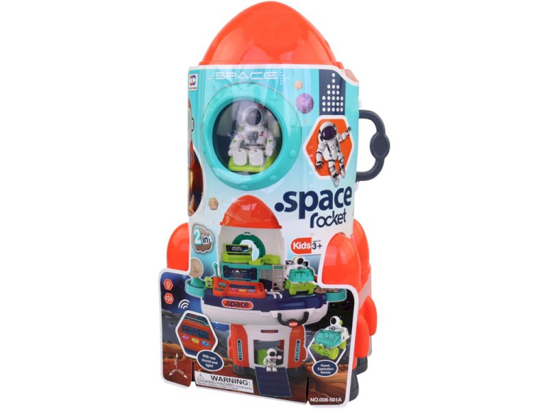 20420 - Vesmírná raketa, stolek s příslušenstvím, na baterie, 49 x 19,5 x 53 cm