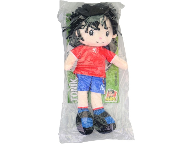 Textilní panenka Toník - fotbalista 40 cm, český hlas, karta