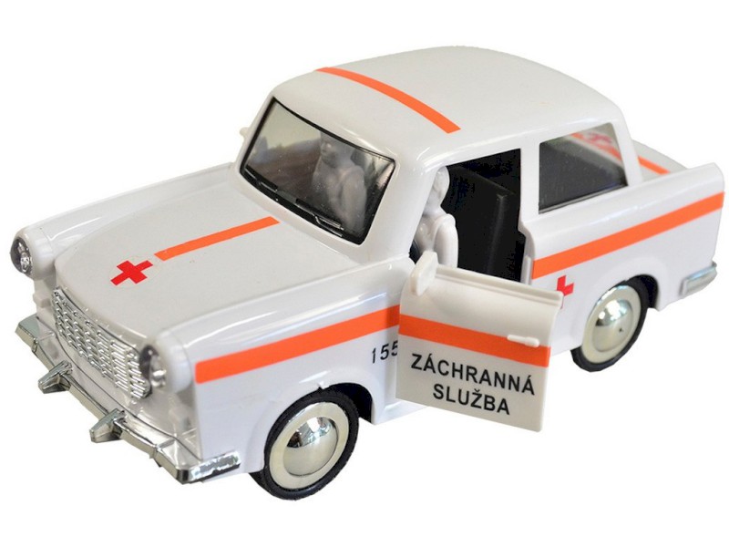98528 - Auto ambulance retro na setrvačník 6 x 17 x 8 cm