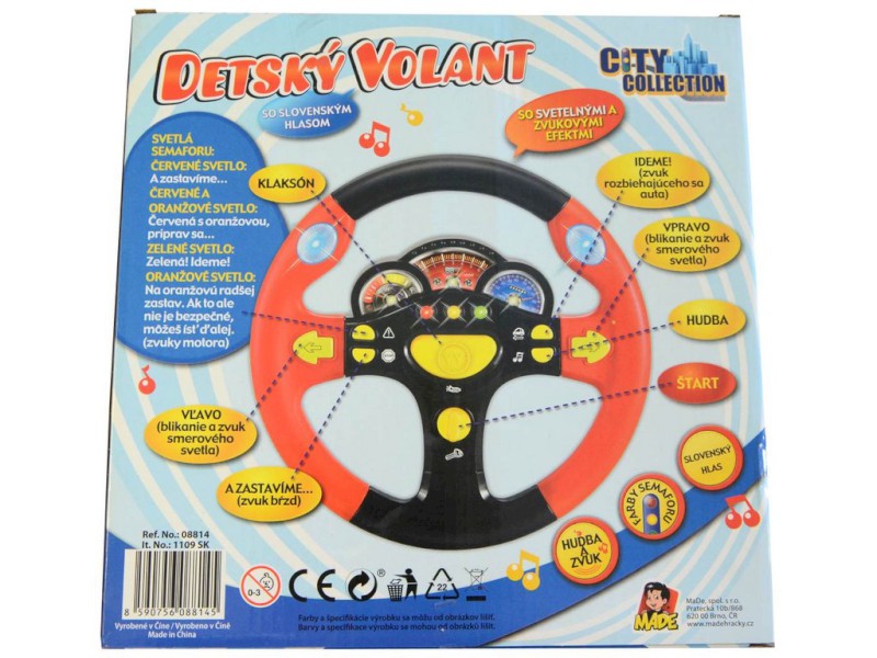 MaDe zvukový volant červená slovenský mluvící