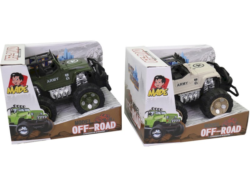 16718 - Auto off - road, vojenský, 2 barvy, 20 x 13 x 13 cm