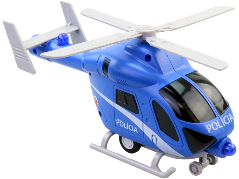 MaDe Vrtulník policejní SK na setrvačník, na baterie se světlem a zvukem, 20 cm