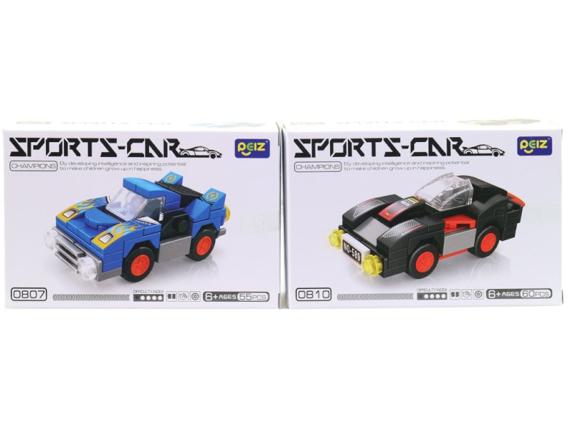 Kostky závodní auta, 16 ks v display boxu