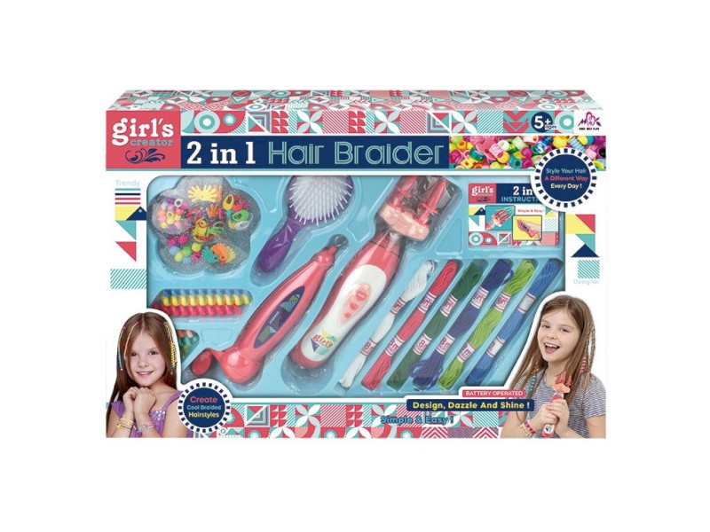 12407 - Souprava korálků k zaplétání do vlasů, na baterie, 60 x 49 cm