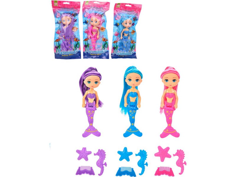 16822 - Panenka mořská panna, 3 barvy 17 cm 16822 - Panenka mořská panna, 3 barvy 17 cm