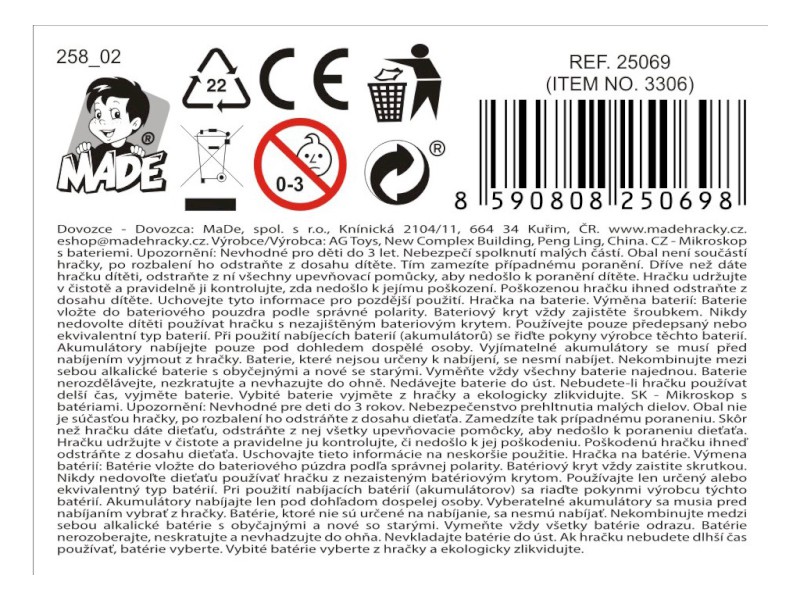 Mikroskop, 12,5 x 8 x 22cm