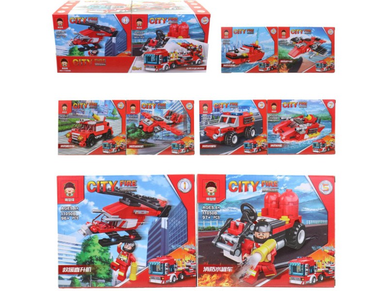 Stavebnice hasiči, 8 ks v display boxu