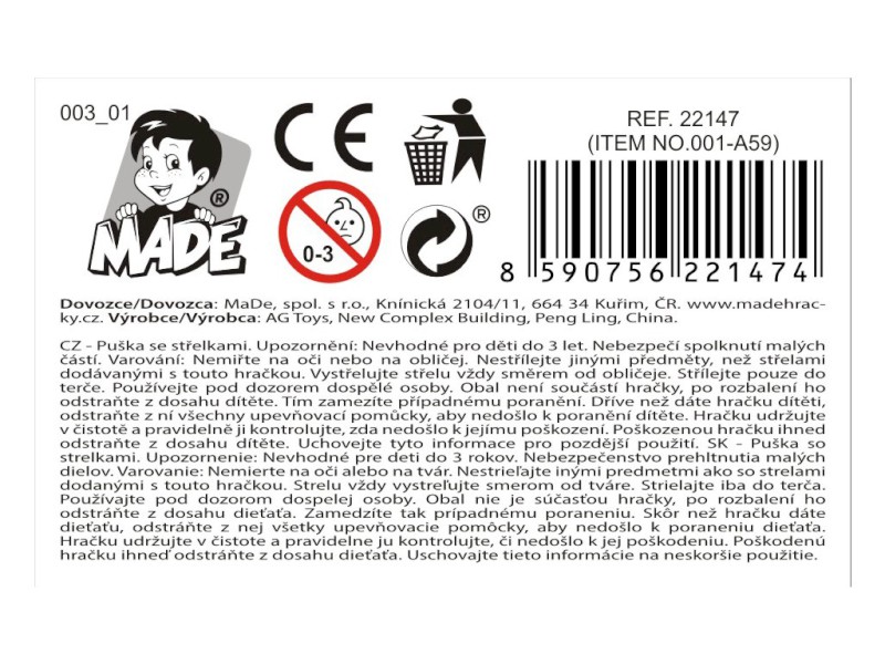 Samopal s příslušenstvím na kartě