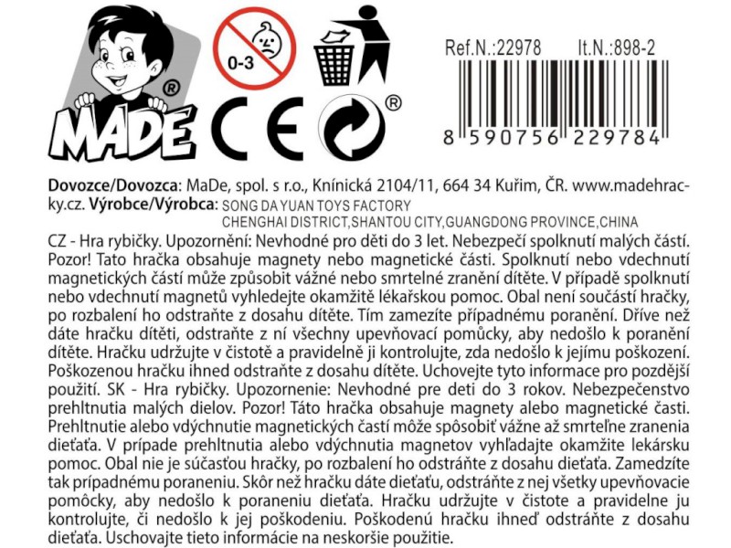 Hra rybičky na kartě, 53 x 15 cm