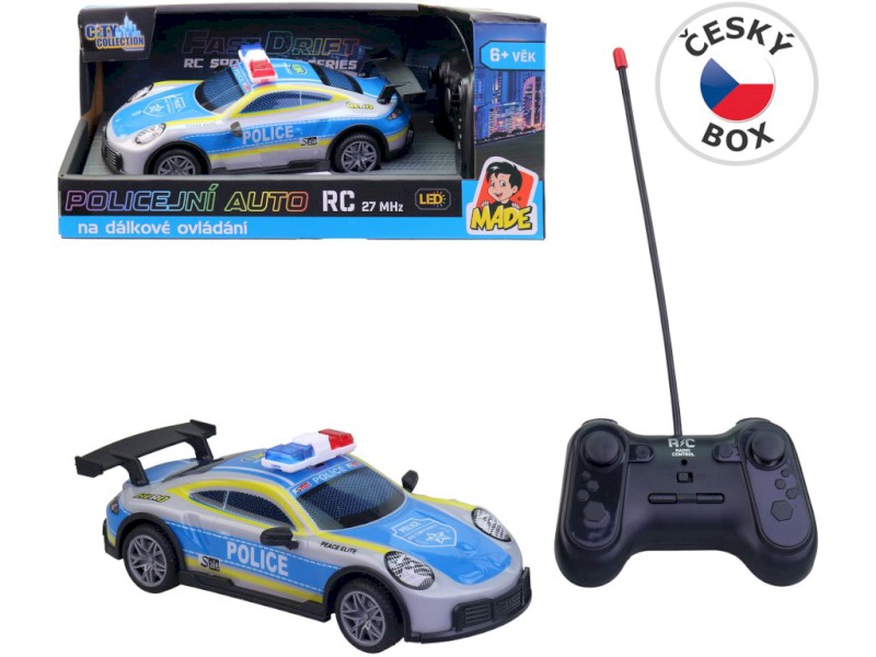 Auto policie na dálkové ovládání, se světlem, na baterie, 20 cm