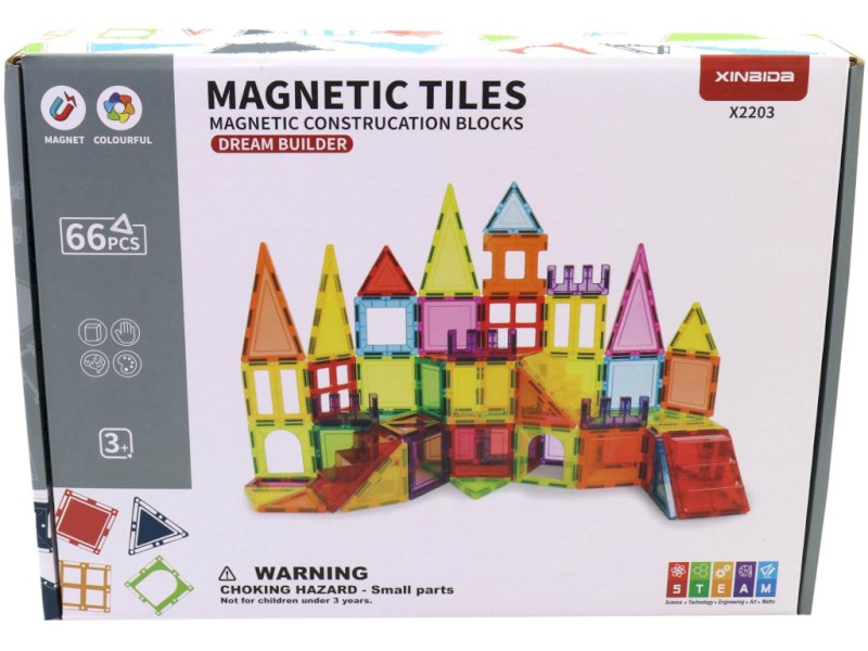 Magnetická stavebnice, 31,5 x 23,5 x 5,5cm
