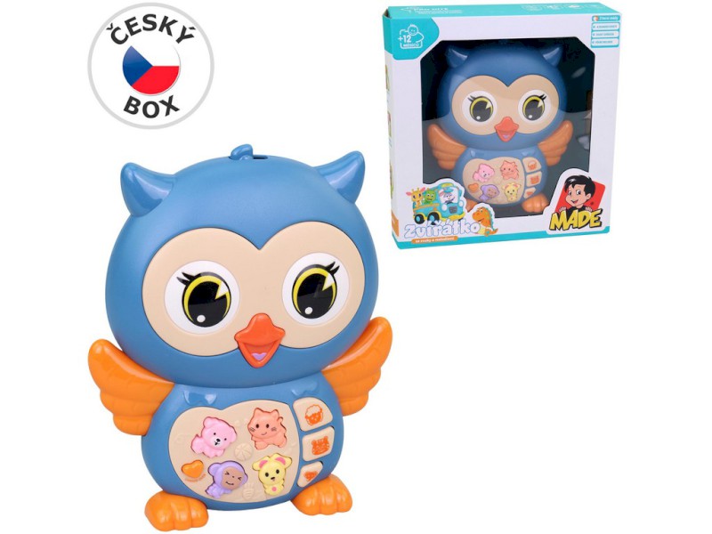 15693 - Piánko sova, se světlem, hudbou a zvukem, na baterie, 12 x 4,5 x 14 cm