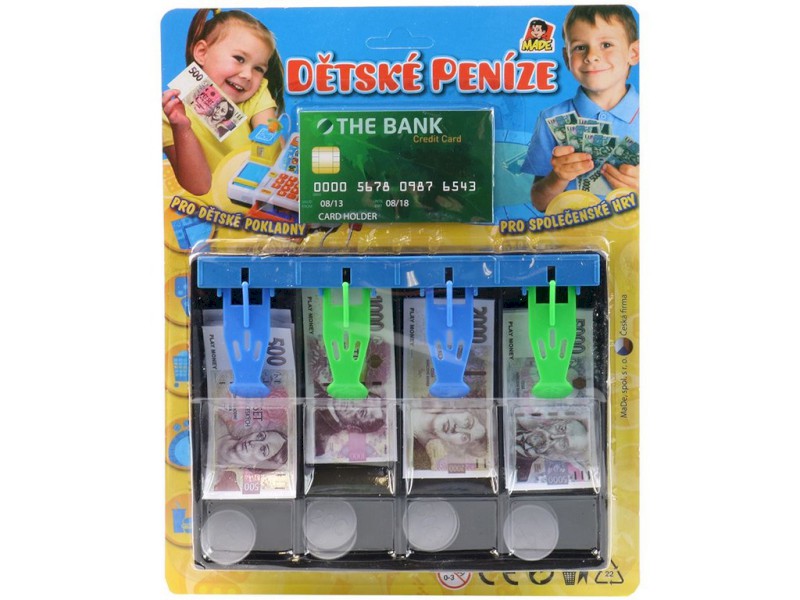 96907 - Pokladna s penězi- České, 28 x 22 cm