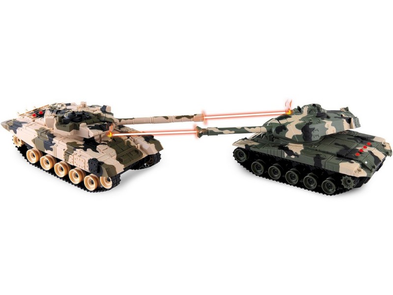 02048 - MaDe Tank 2 ks na ovládání s pojízdnými pásy 27cm, nabíjecí baterie součástí