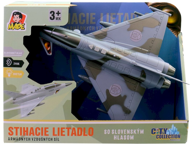 Made Stíhací letadlo SK na setrvačník na baterie se světlem a zvukem