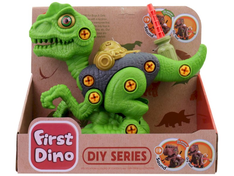 Dinosaurus na sestavení, s bateriemi