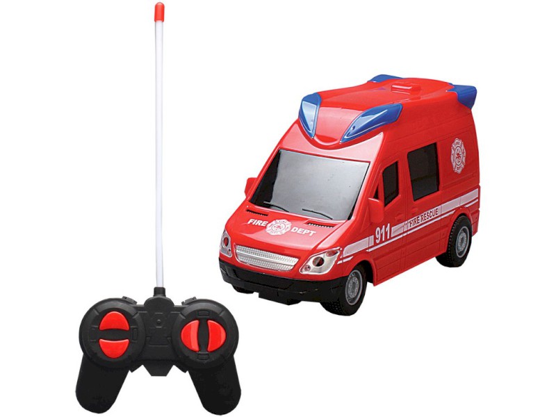 14751 - Auto hasičské na dálkové ovládání, se světlem a zvukem, 21 cm