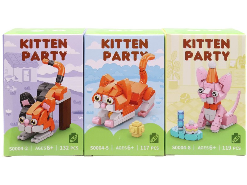 Stavebnice, kostky zvířátka, 9 ks v display boxu