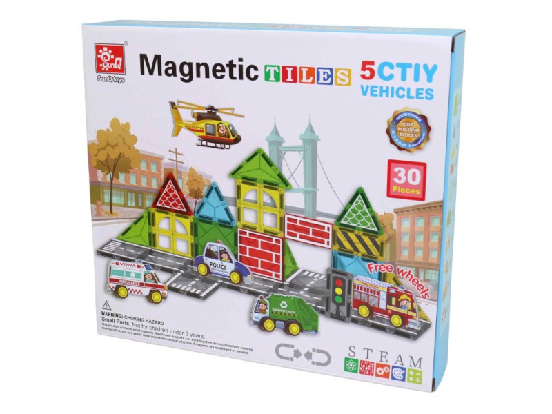 Magnetické stavebnice dráha, 30 dílů