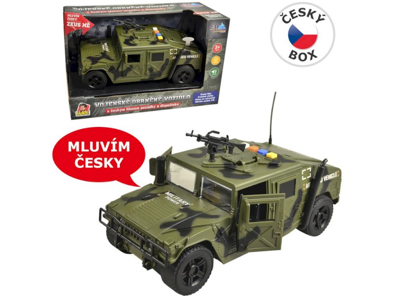 MaDe Vojenské auto se světlem a českým hlasem 24cm