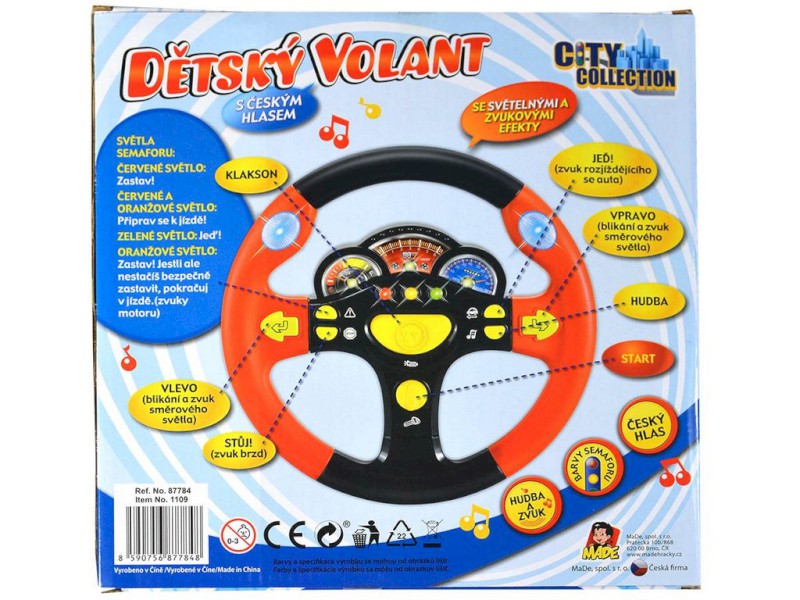 MaDe zvukový volant červená česky mluvící