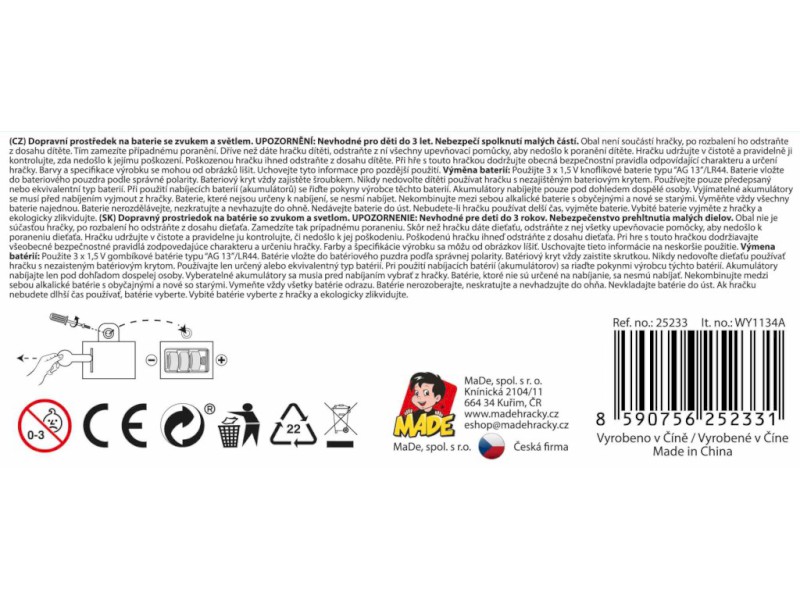 Auto hasiči, 1:24 s bateriemi