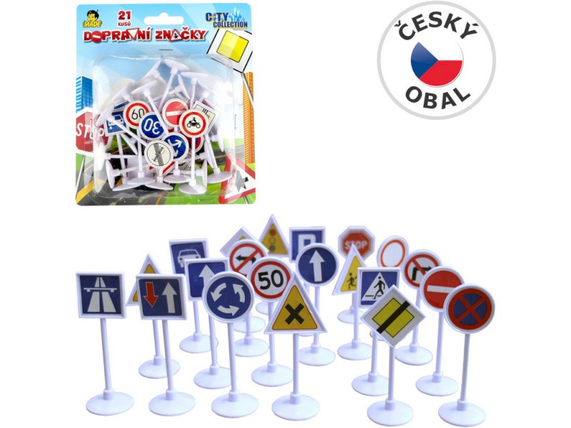 89491 - Dopravní značky na kartě 21 ks, 18 x 16 cm