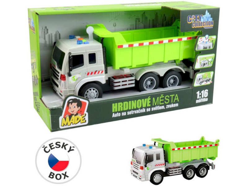 14285 - Auto nákladní na setrvačník, se světlem a zvukem, na baterie, 27 x 10 x 12,5 cm