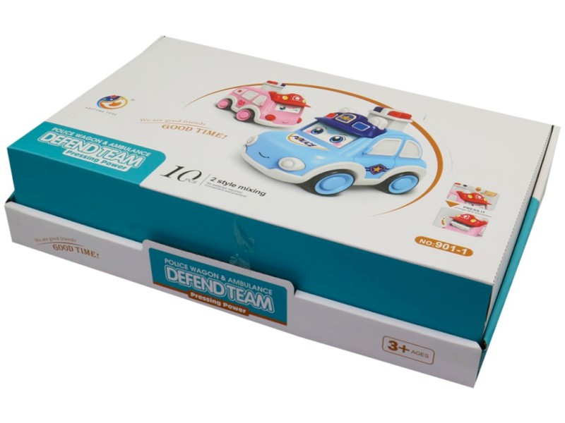 14690 - Auto policejní, ambulance, na stisknutí, 9,4 x 8,1 x 6 cm