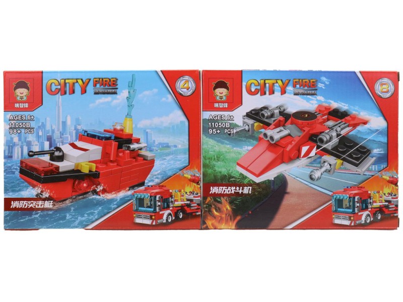 Stavebnice hasiči, 8 ks v display boxu