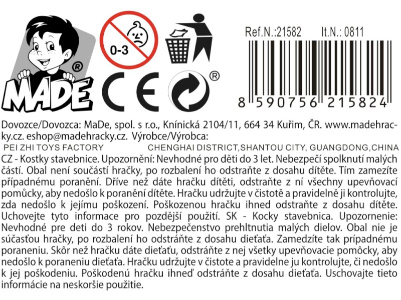 Kostky závodní auta, 16 ks v display boxu