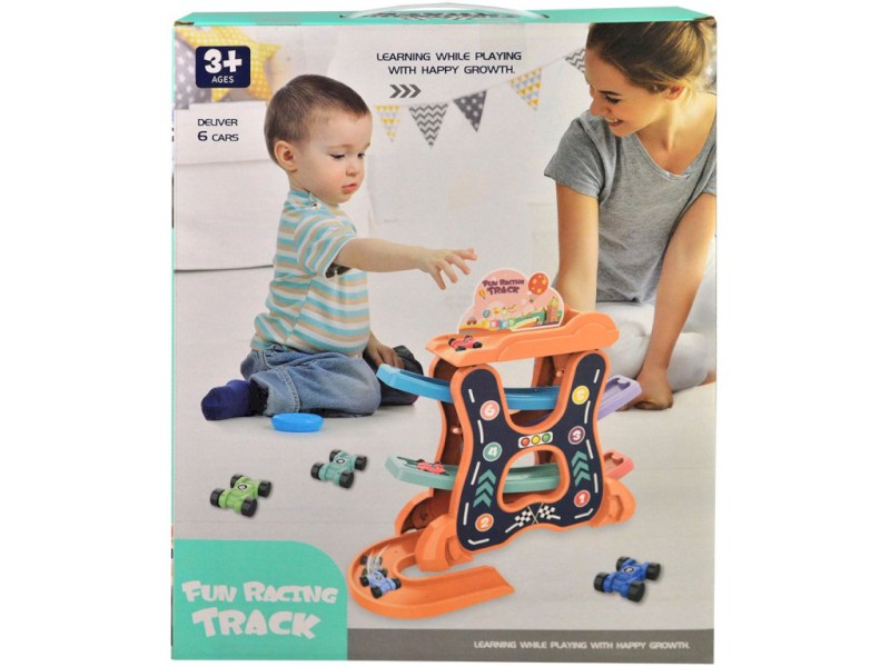 11003 - Autodráha patrová s auty,  6 ks, 33 x 26 x 8 cm